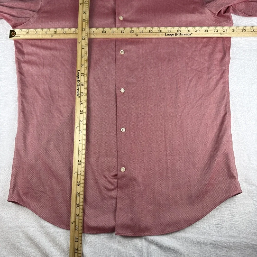 Banana Republic Non Iron Tailored Slim Fit Red Shirt Men's Size L (16-16 1/2)‎